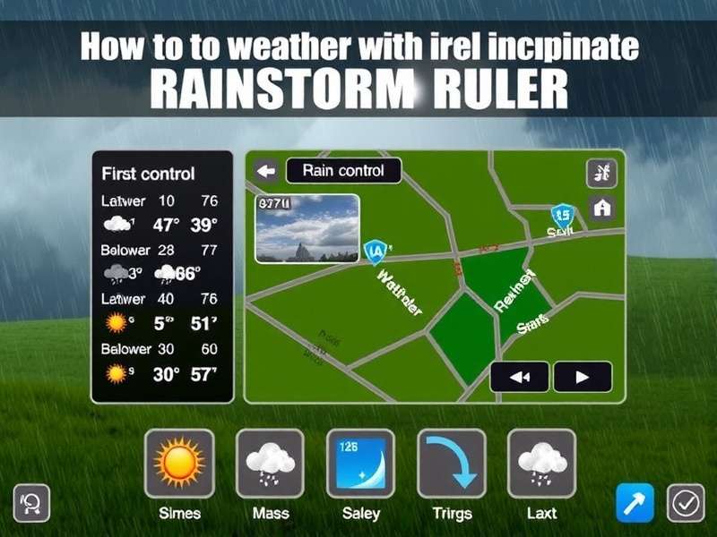 Command monsoons in Rainstorm Ruler Rainstorm Ruler game screenshot showing weather control interface